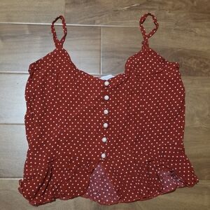 American Eagle "Dont Ask Why" Polka Dot Crop Tank
